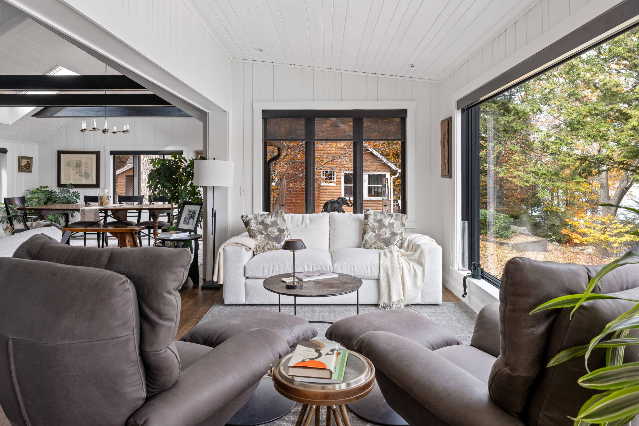 New Hampshire Home Addition on Lake with ample windows