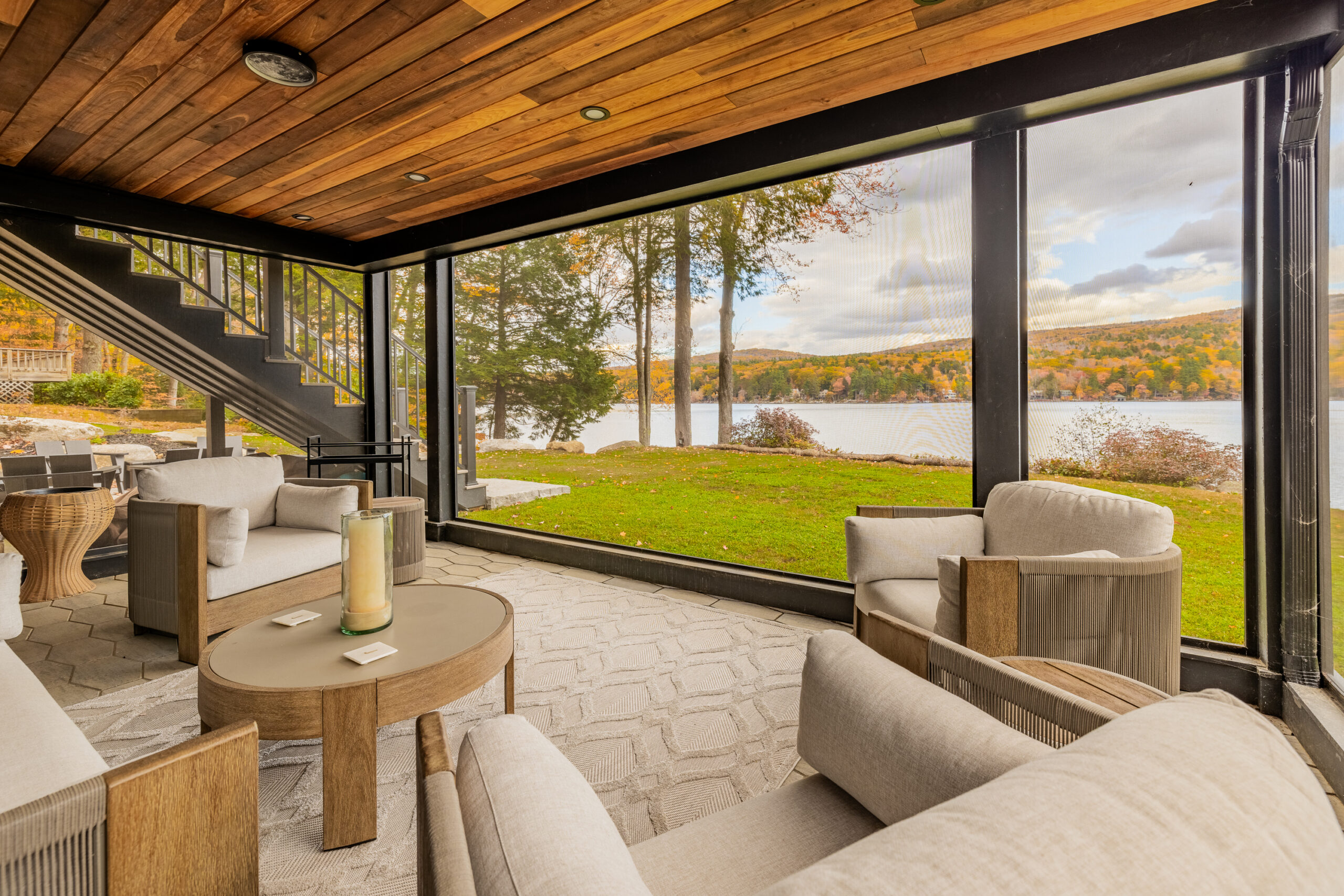Lake Sunapee Lake House Remodel Enclosed Patio
